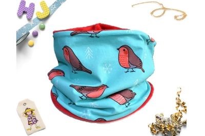 Buy Age 4-8 Snood Turquoise Robins now using this page